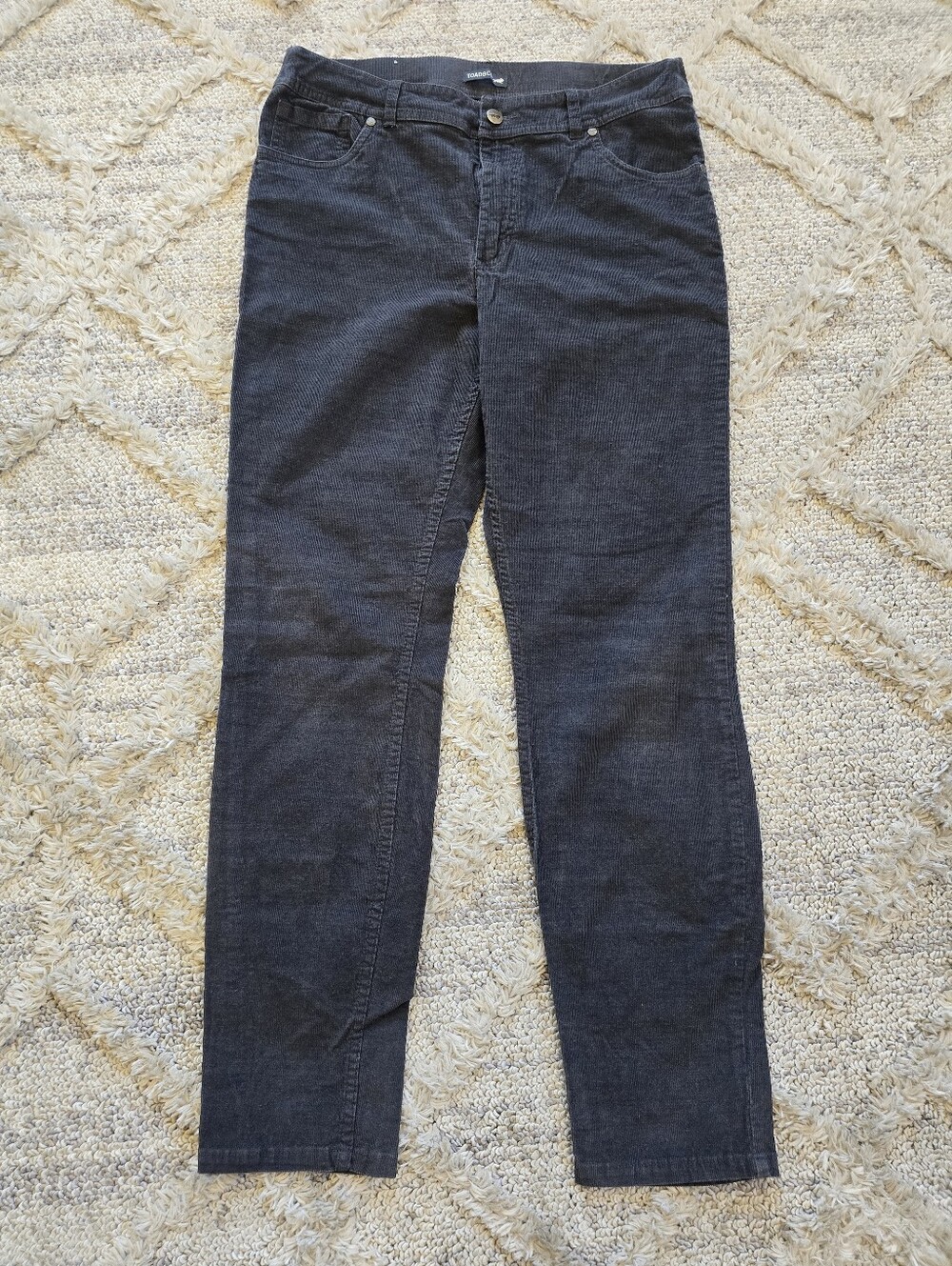 Toad&Co Karuna Corduroy 5 Pocket Skinny Charcoal Gray Women's Size 12